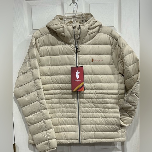 Cotopaxi Women's XL Fuego Hooded Down Jacket Puffer Cream White NWT - Picture 1 of 8